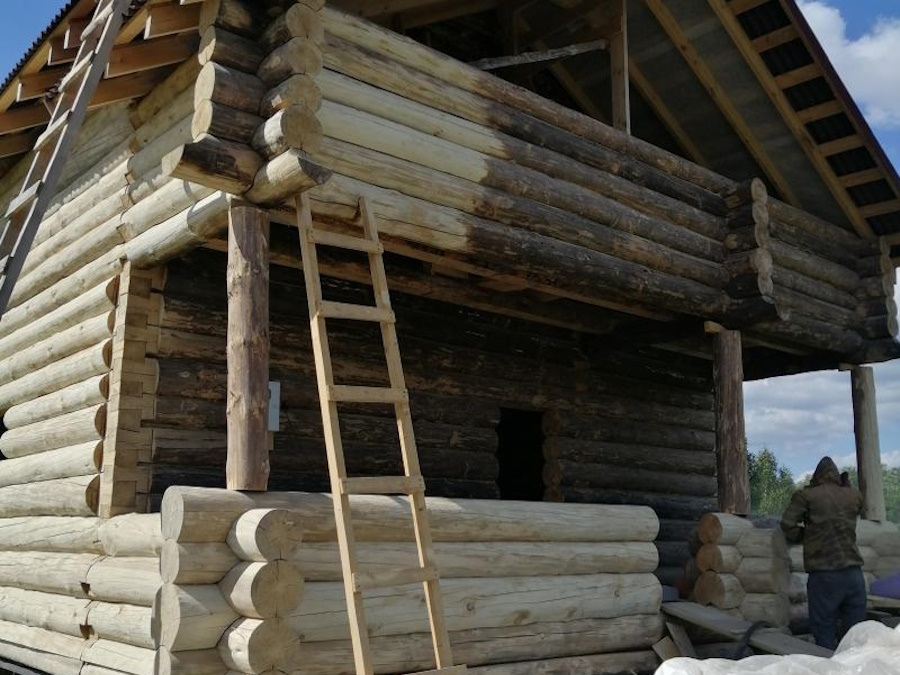 пескоструй деревянного дома